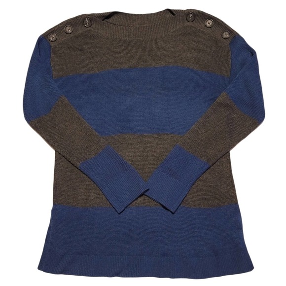 Vince Camuto Button Shoulder Colorblocked Sweater NWOT - Picture 1 of 12